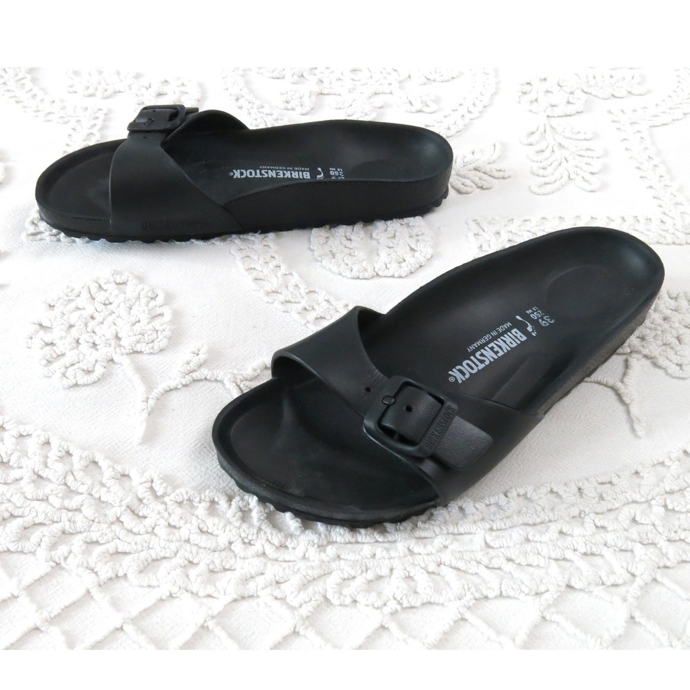 Birkenstock Madrid EVA Black Single Strap Slide Sandals Womens 39 L8 M6